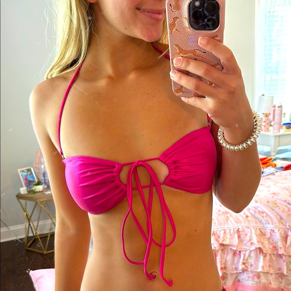 Shimmer Pink Bikini Top